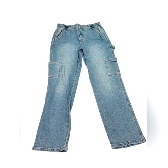 Happily Grey Cargo Jeans Paperbag Light Wash Women’s Size 9/29 - Picture 1 of 3